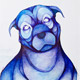 Terrier Portrait in Blue